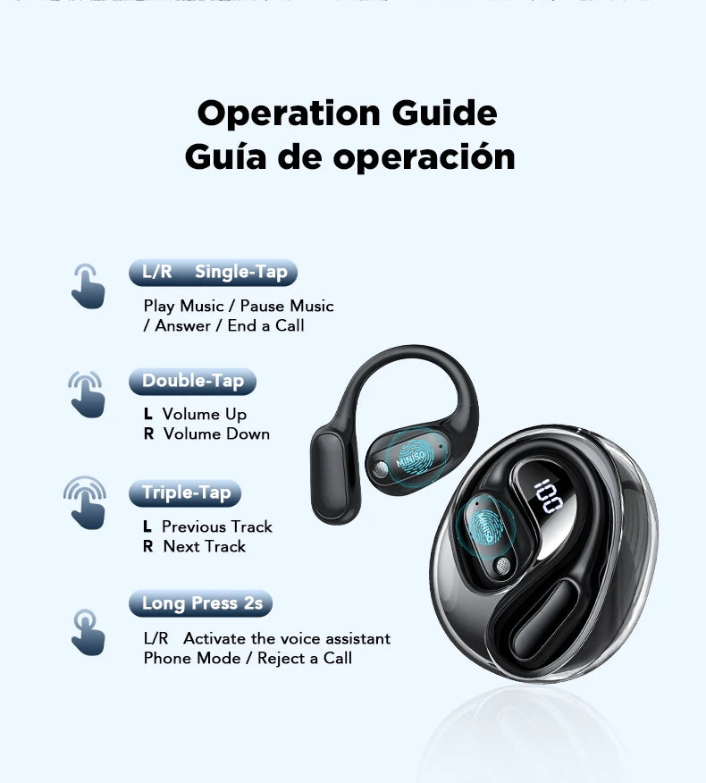 Translator MINISO MS190 New OWS Wireless Headphones Sport Waterproof Headsets Intelligent Bluetooth Translation Earbuds