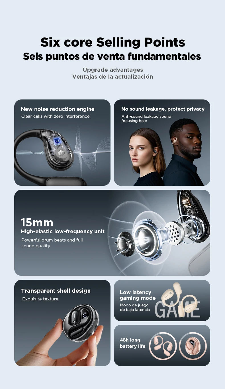 Translator MINISO MS190 New OWS Wireless Headphones Sport Waterproof Headsets  Intelligent Bluetooth Translation Earbuds