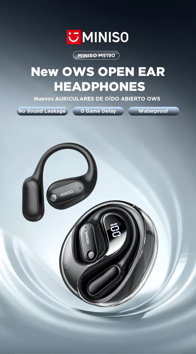 Translator MINISO MS190 New OWS Wireless Headphones Sport Waterproof Headsets  Intelligent Bluetooth Translation Earbuds