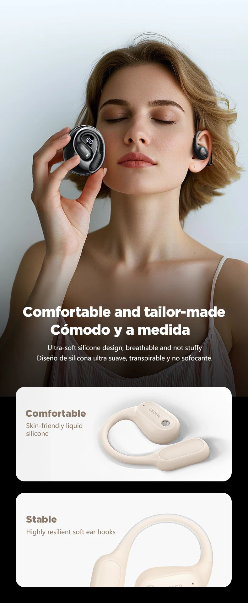 Translator MINISO MS190 New OWS Wireless Headphones Sport Waterproof Headsets  Intelligent Bluetooth Translation Earbuds