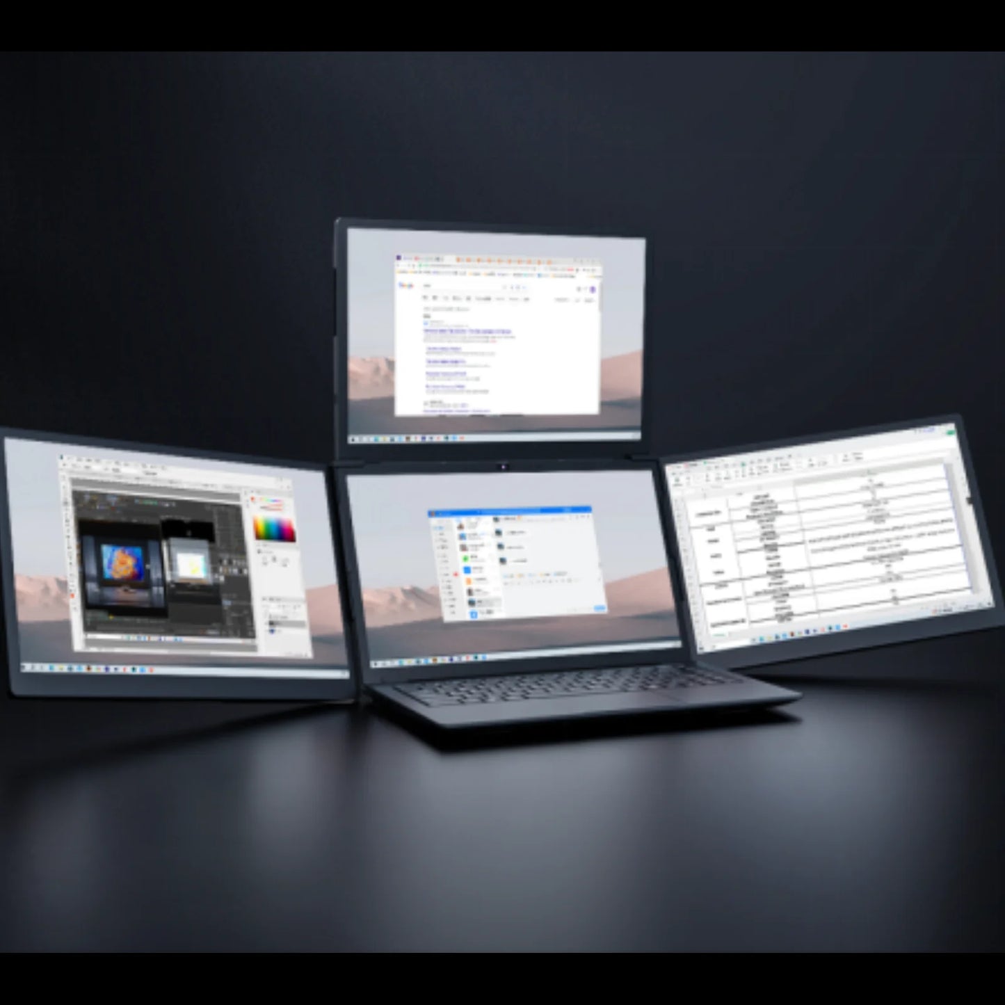شاشة Adreamer ArieScreen13S 3 في 1 قابلة للتوسيع بدقة 1920*1200 FHD محمولة لأجهزة الكمبيوتر المحمولة من طراز Mac وWindows وLinux مقاس 14-16 بوصة